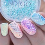 white iridescent stripe design