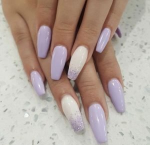 lavender ombre white