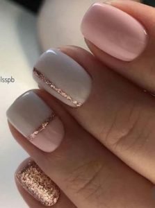 shellac white pink glitter