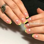 yellow white french tip