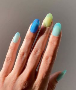 sea glass green blue nails