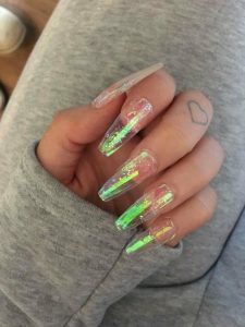 iridescent flake glass nail