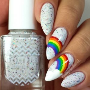 rainbow in sky glitter