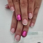 french tip mani chrome accent