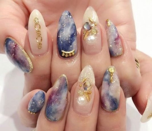 korean blue design embellishing