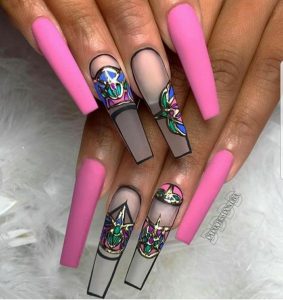 stained glass matte nails