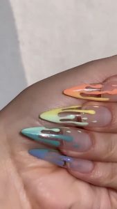 paint dripping glass nails