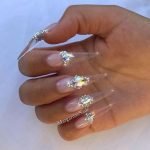 glass rhinestone nails