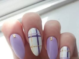 plaid pastel purple gold