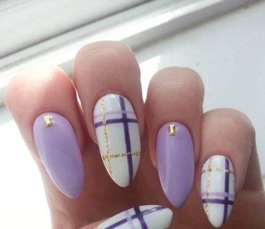 plaid pastel purple gold