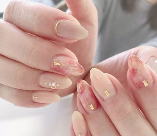 kawaii marbling nude color