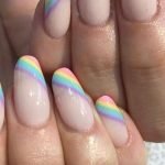 nude pastel rainbow tip