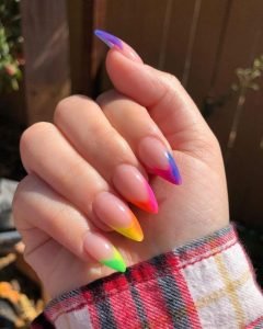 rainbow stiletto ends