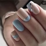 pale blue metallic stripe cool