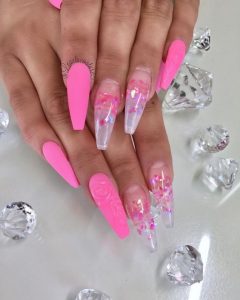 glass matte pink nails