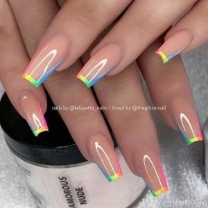 rainbow french tip ombre