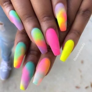 watercolor rainbow design fading