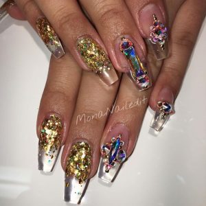 glass coffin nails stones