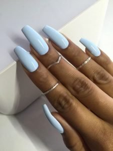 pastel blue coffin nails dark