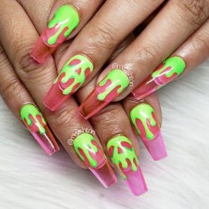 green slime pink jelly