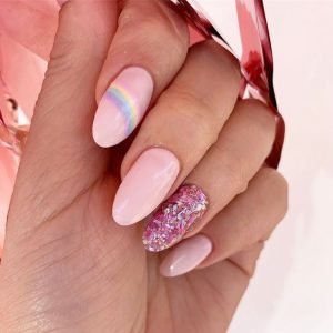 subtle pastel rainbow accent