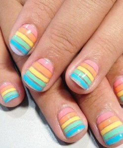 negative space rainbow short