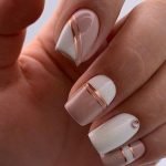 white nude metallic design