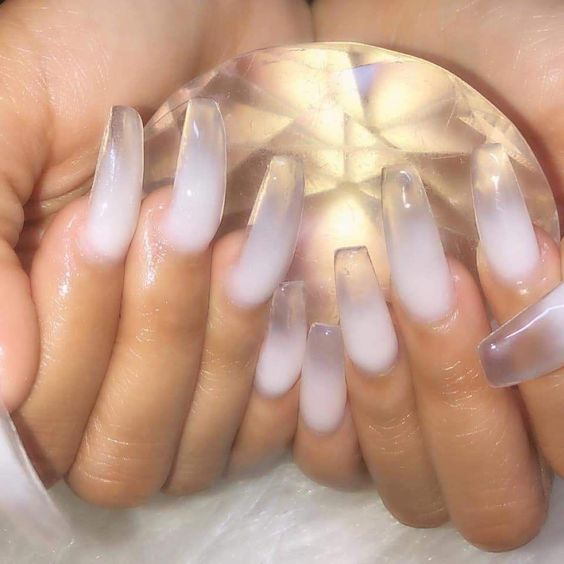 White Ombre Clear Tip | My Blog