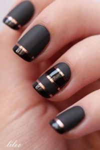 rose gold stripes matte black
