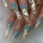 clear gold foil acrylics