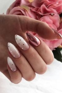white polka dot rose gold