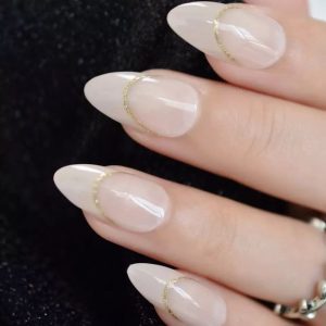 rounded french tip milk white