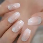 glitter ombre milky white