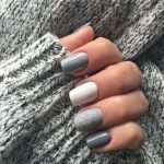 gray white gel nail