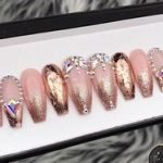 ombre rhinestone chrome rose