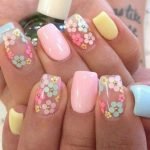 pastel floral acrylics