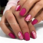 pink design acrylic short