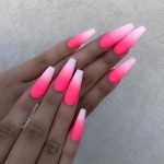 pink neon ombre acrylic