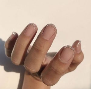 minimal french glitter ends