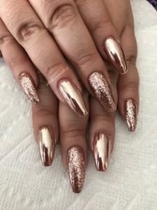 glitter chrome rose gold mix