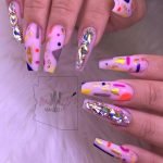 abstract rhinestone long