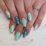 almond shaped teal
