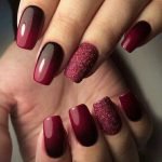 black ombre maroon glitter