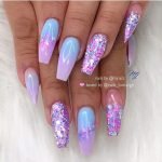 blue purple glitter long