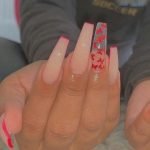 clear red butterfly long