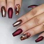 dazzling maroon nails
