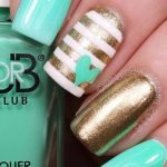 heart teal striping