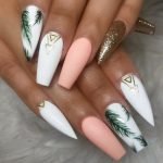 leaf white design long