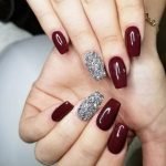maroon silver accent