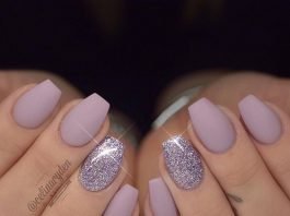 mauve glitter mattified short